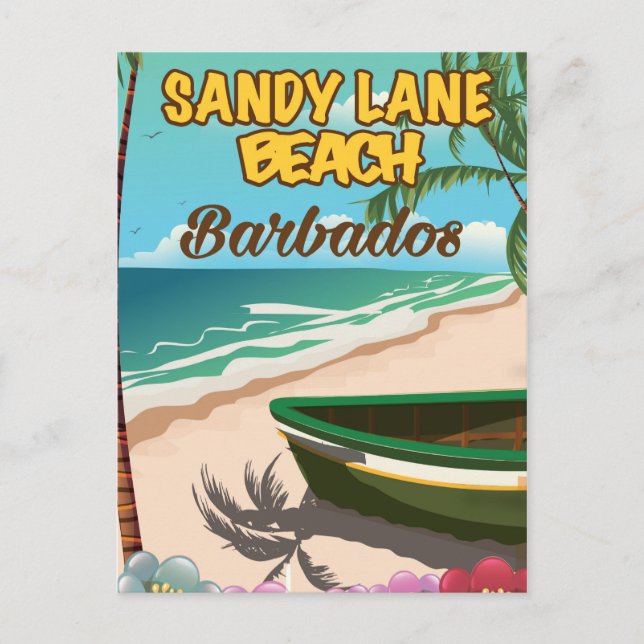 Carte Postale Sandy Lane Beach Barbados affiche des vacances (Devant)