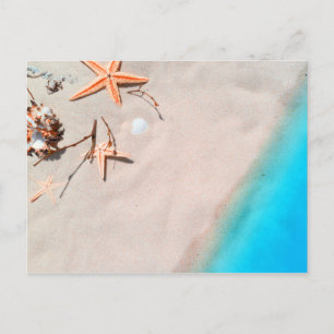 Carte Postale Sandy Tropical Beach Starfish Seashell
