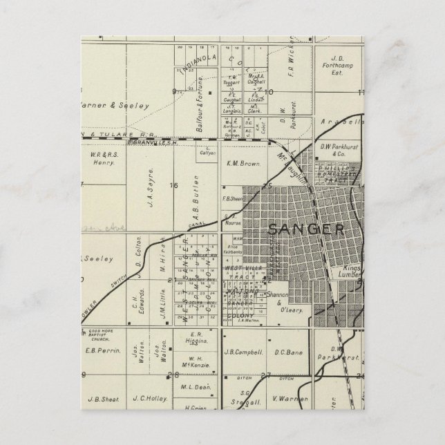 Carte Postale Sanger, Californie (Devant)