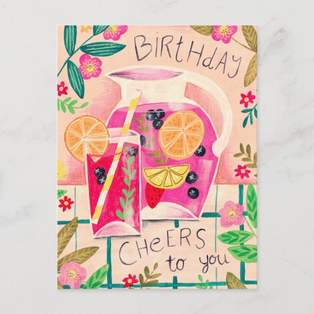 Carte Postale Sangria d'été applaudissements salutation (Devant)