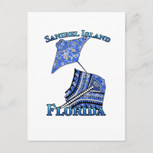 Carte Postale Sanibel Island Floride Vacances Tribal Stingray