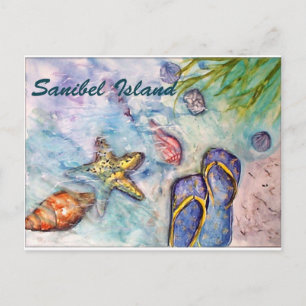 Carte Postale Sanibel Island Watercolor Florida Art