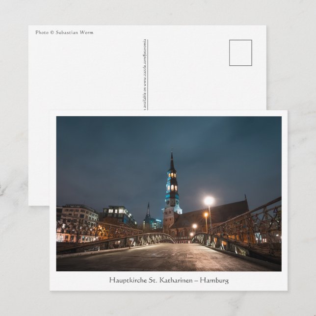 Carte Postale Sankt Katharinen Kirche Hambourg (Devant / Derrière)