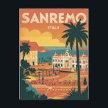 Carte Postale Sanremo, Italie, illustration de style rétro<br><div class="desc">illustration de style rétro captivante Sanremo,  Italie</div>
