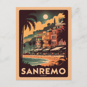 Carte Postale Sanremo, Italie, style rétro