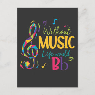 Carte Postale Sans Musique La Vie Serait Plat Clef Notes Musical