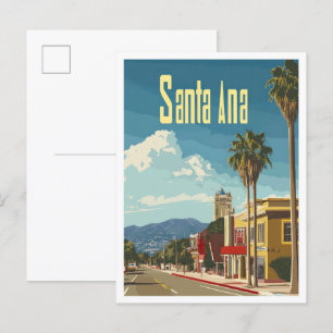 Carte Postale Santa Ana Californie Illustration de voyage vintag