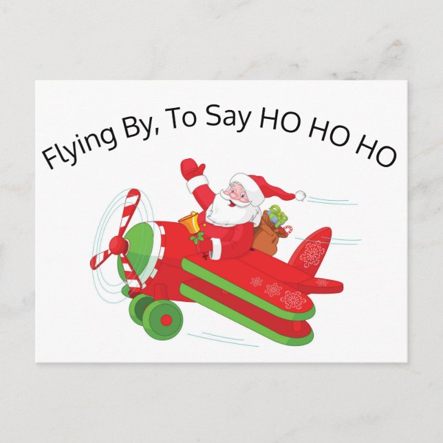 Carte postale Santa avion (Devant)