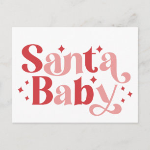 Carte Postale Santa Baby - Typographie de Noël Rétro