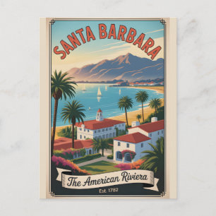 Carte Postale Santa Barbara Californie Vintage Voyage Rétro