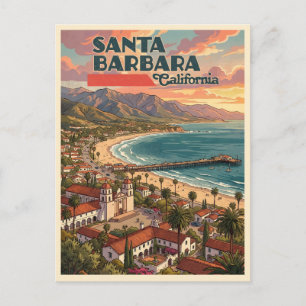Carte Postale Santa Barbara Californie Voyage Rétro