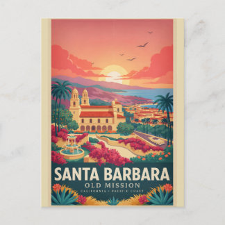 Carte Postale Santa Barbara Vieille Mission Californie Vintage A