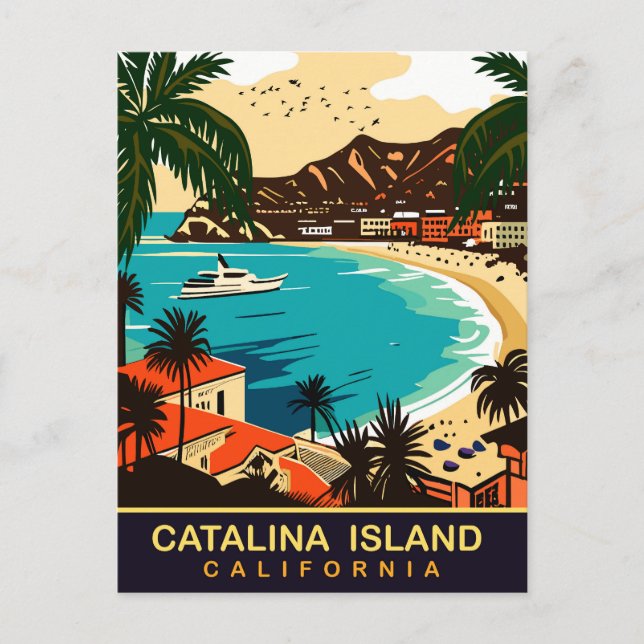 Carte Postale Santa Catalina, Plage, CA, Voyage (Devant)