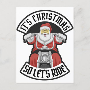 Carte Postale Santa Claus à moto