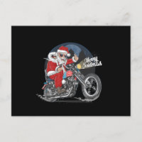 Santa Claus Biker US Drapeau Motorcycle Noël Gif