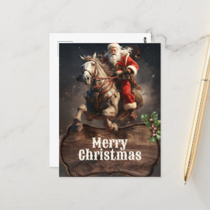 Carte Postale Santa Claus Cowboy Art