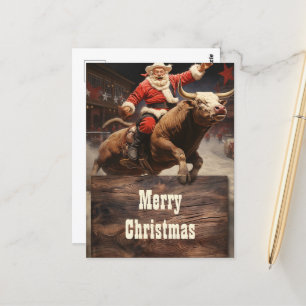 Carte Postale Santa Claus Rodeo