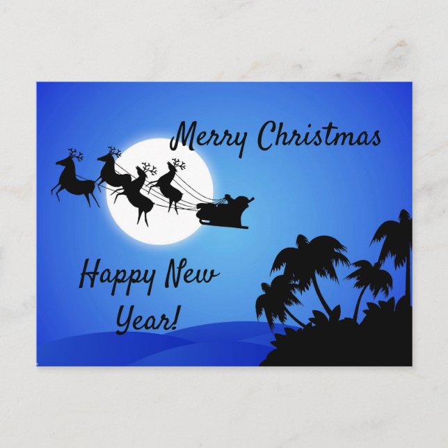 Carte Postale Santa Claus Tropical Christmas    TreesCard (Devant)