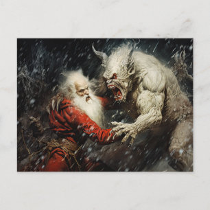Carte Postale Santa contre Krampus