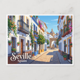 Carte Postale Santa Cruz Quartier Séville Espagne