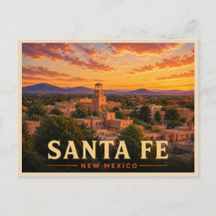 Carte Postale Santa Fe Nouveau-Mexique Voyage Rétro