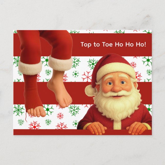 Carte Postale Santa Head & Legs North Pole Fun Christmas DesigN (Devant)