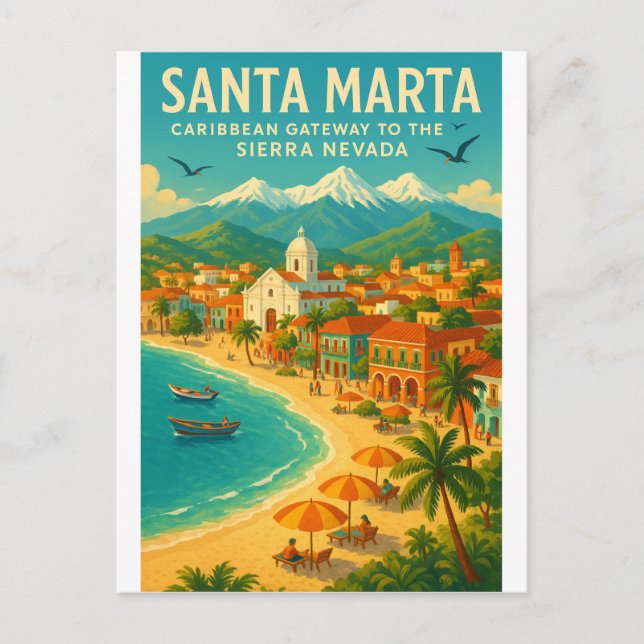 CARTE POSTALE SANTA MARTA — PASSERELLE CARAÏBE VERS LE NEVADA (Devant)