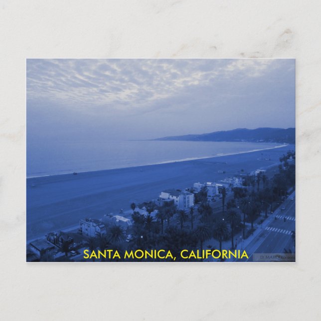 CARTE POSTALE SANTA MONICA BLEU (Devant)