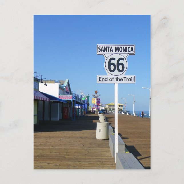 Carte Postale Santa Monica Route 66 Postcard! (Devant)