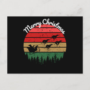 Carte Postale Santas Sleigh tiré par des lévriers