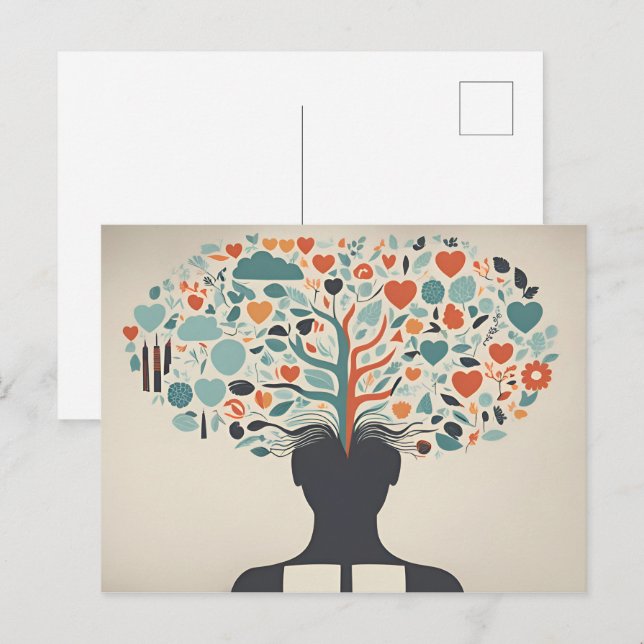 Carte Postale Santé mentale Art abstrait (Devant / Derrière)