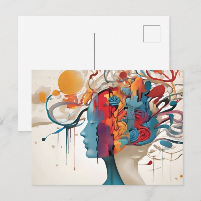 Carte Postale Santé mentale Art abstrait (Devant / Derrière)