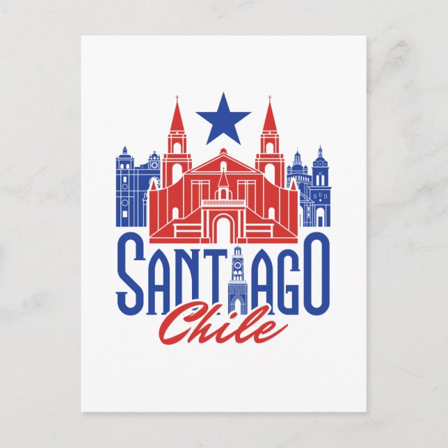 Carte Postale Santiago Chili Souvenir chilien vacances voyage (Devant)