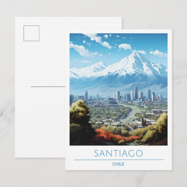 Carte Postale Santiago Chili Vintage voyage (Devant / Derrière)
