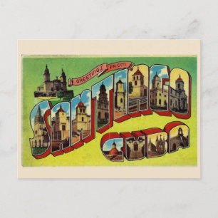 Carte Postale Santiago Cuba Big Letter Postcard vintage style