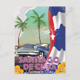 Carte Postale Santiago de Cuba Affiche de voyage Vintage