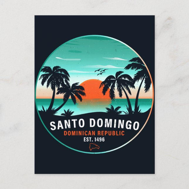 Carte Postale Santo Domingo République dominicaine Retro Sunset  (Devant)