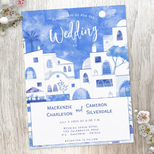 Carte postale Santorin Faire-part de mariage