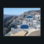 Carte Postale Santorin Grèce<br><div class="desc">Maisons en dôme bleu à Santorin,  Grèce.</div>
