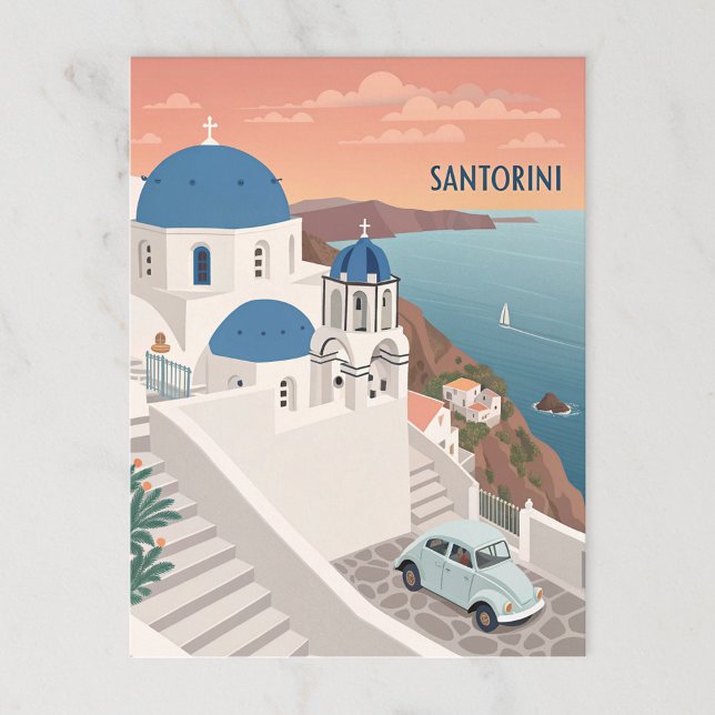 Carte Postale Santorin, Grèce (Créateur téléchargé)