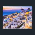 Carte postale Santorin Grèce<br><div class="desc">Carte postale Oia,  Santorin,  Grèce. Coucher de soleil dans la plus belle situation de Grèce.</div>