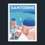 Carte Postale Santorin, Grèce<br><div class="desc">Anderson Design Group est une firme d'illustration et de design primée à Nashville,  Tennessee. Le fondateur Joel Anderson dirige une équipe d'artistes talentueux pour créer des posters originaux qui ressemblent à des imprimés publicitaires vintages classiques des années 1920 aux années 1960.</div>