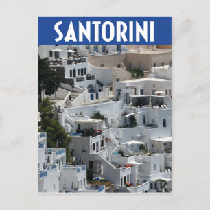 Carte Postale Santorin, Grèce architecture à flanc de colline