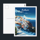 Carte Postale Santorin Grèce Célèbre Vintage voyage Place<br><div class="desc">Santorin Grèce Vintage célèbre Travel Place</div>