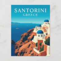 Santorin, Grèce Maisons Blanches Voyage Vintage