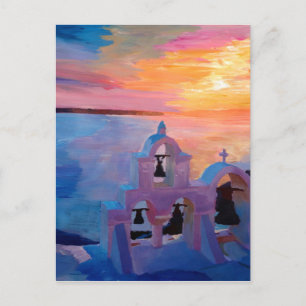 Carte Postale Santorin Grèce Vue depuis Oia au coucher du soleil