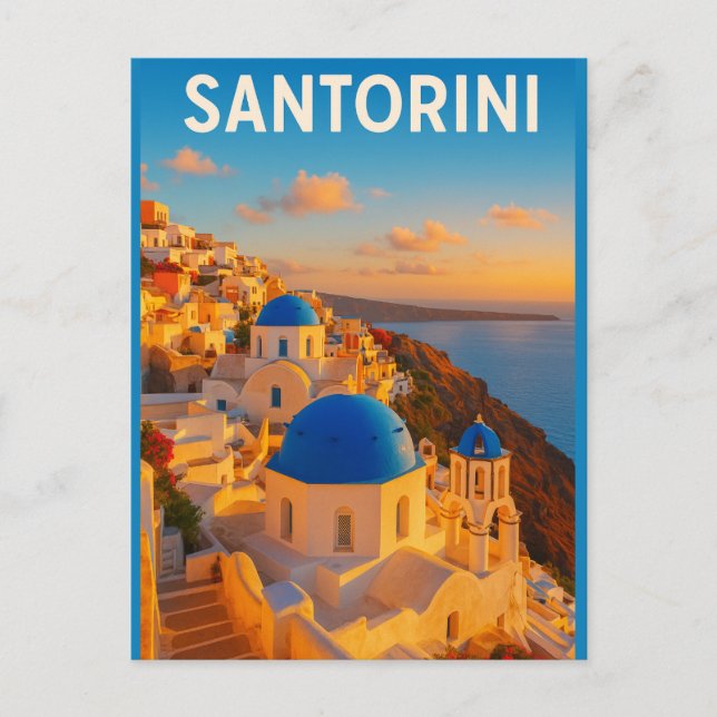 Carte Postale Santorin – Le paradis insulaire de la Grèce (Devant)