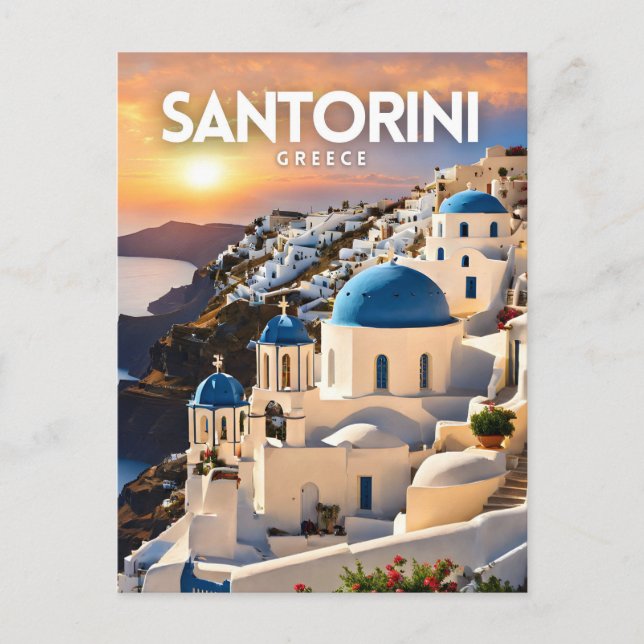 Carte Postale Santorin Nostalgic Travel (Devant)