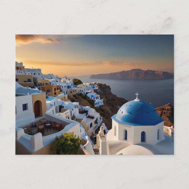 Carte Postale Santorin Sunset Bliss (Devant)