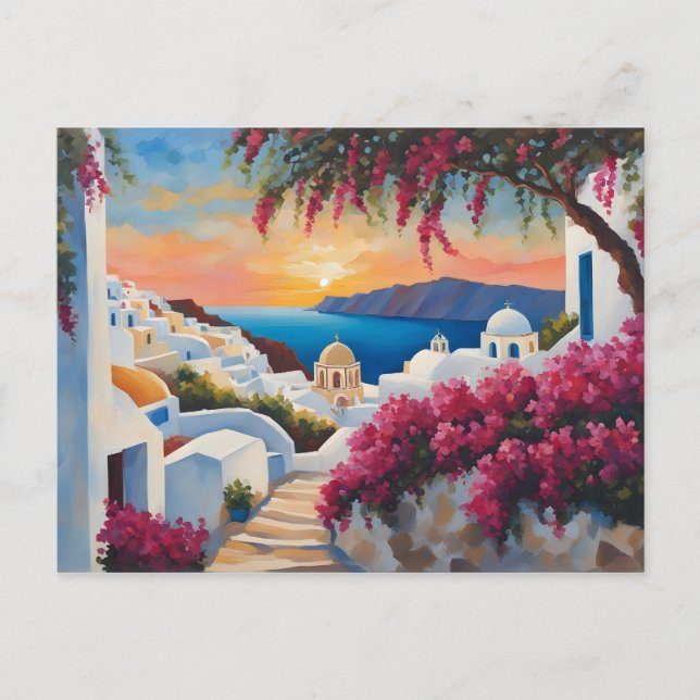 Carte Postale Santorin Sunset Bliss (Devant)